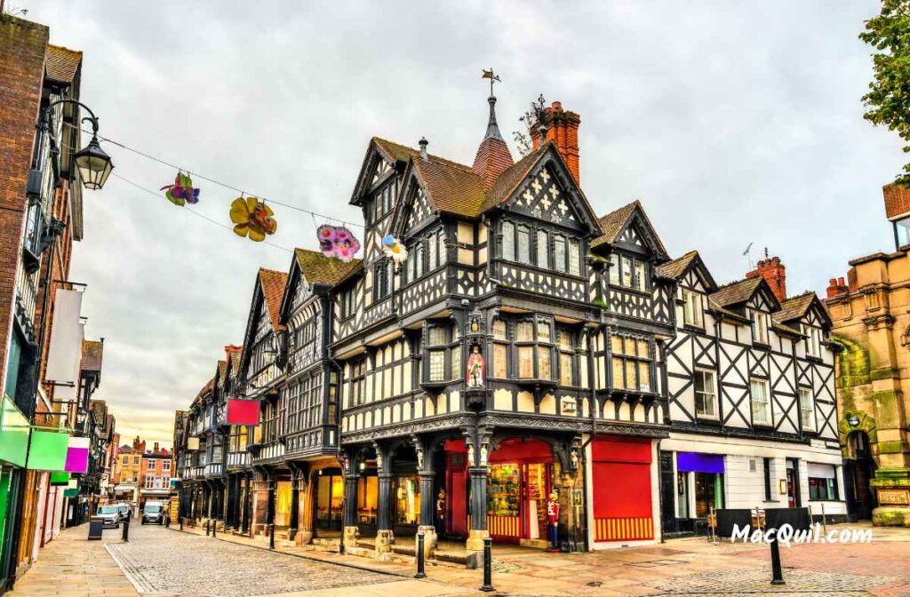 Tudor style houses in Chester, UK